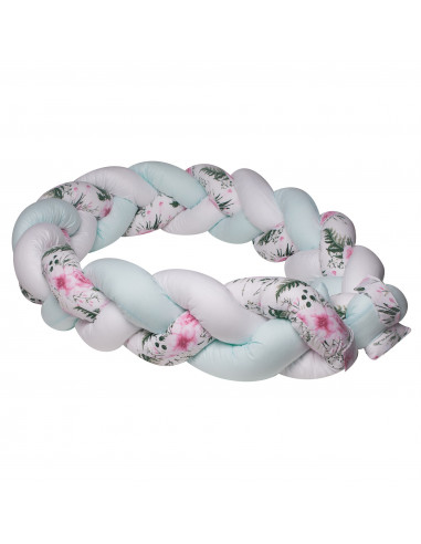 Protectie laterala patut bebe, Bumper impletit, Inchidere