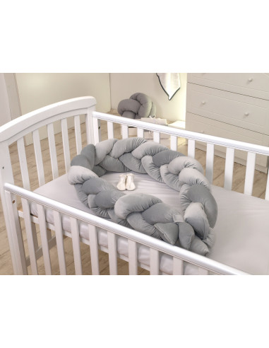 Protectie laterala patut bebe, Bumper impletit, Inchidere