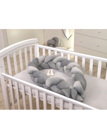 Protectie laterala patut bebe, Bumper impletit, Inchidere