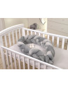Protectie laterala patut bebe, Bumper impletit, Inchidere