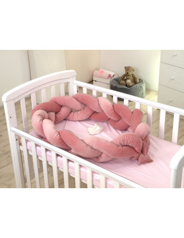 Protectie laterala patut bebe, Bumper impletit, Inchidere