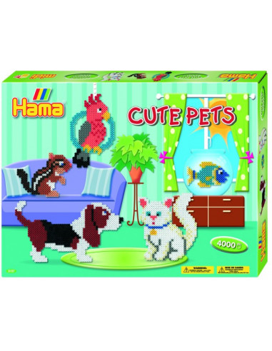 Animale de companie - 4000 margele HAMA MIDI in cutie,Ha3137