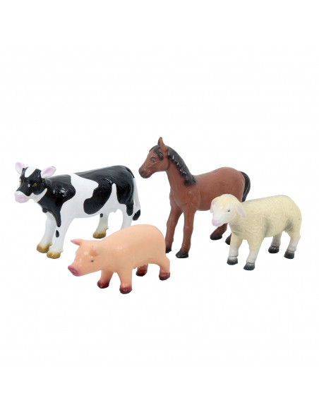 Set de 4 animale domestice din cauciuc moale dimensiune medie