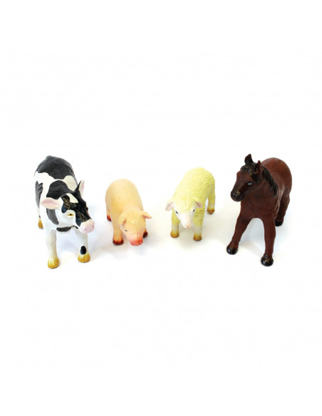 Set de 4 animale domestice din cauciuc moale dimensiune medie