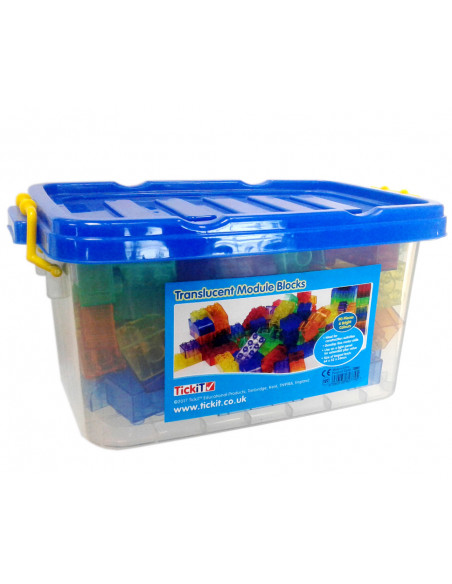 Cuburi de constructii transparente, set de 90 piese