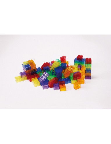 Cuburi de constructii transparente, set de 90 piese