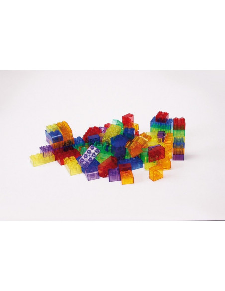 Cuburi de constructii transparente, set de 90 piese