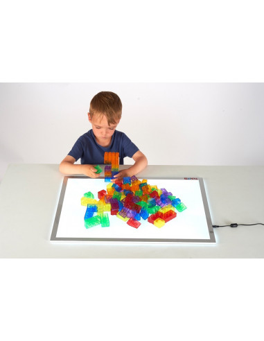 Cuburi de constructii transparente, set de 90 piese