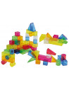 Set de 50 buc cuburi de constructii COLORATE transparente din Set de 50 buc cuburi de constructii COLORATE transparente din