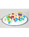 Set de 50 buc cuburi de constructii COLORATE transparente din