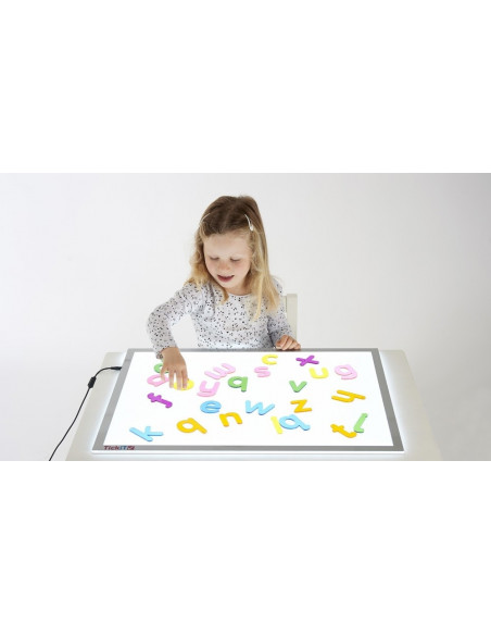 Set de 26 litere mici colorate transparente de inaltime 70 mm