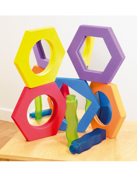 Set de 5 oglinzi hexagonale cu rama de spuma,CD72084