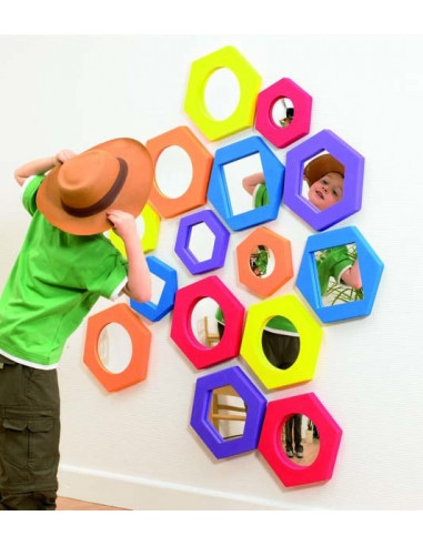 Set de 5 oglinzi hexagonale cu rama de spuma,CD72084