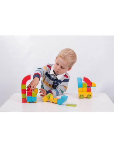 Set cub magnetic de constructii TickiT, 36 bucati