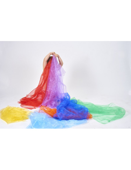 Pachet de tesaturi organza in culorile curcubeului,CD74100