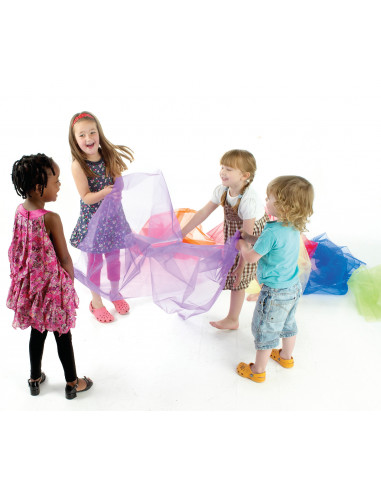 Pachet de tesaturi organza in culorile curcubeului,CD74100