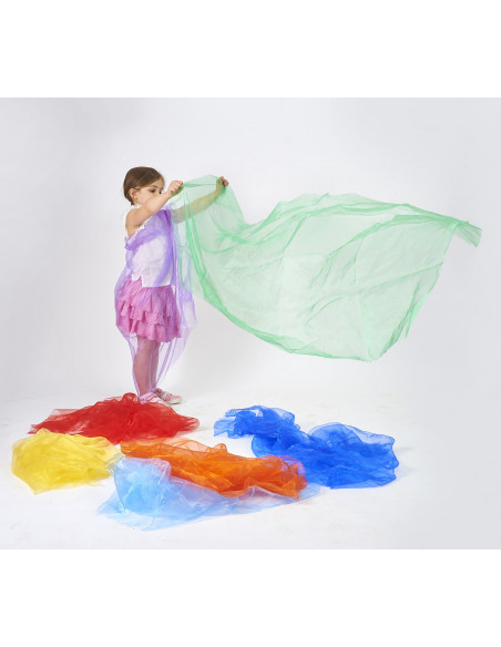 Pachet de tesaturi organza in culorile curcubeului,CD74100