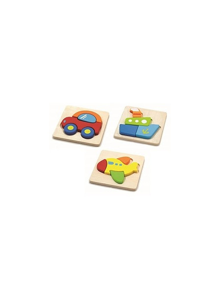 Set de 3 puzzle lemn MIJLOACE DE TRANSPORT,CD76007