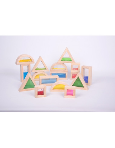 Cuburi de constructii senzoriale, TickiT, set de 16 cuburi