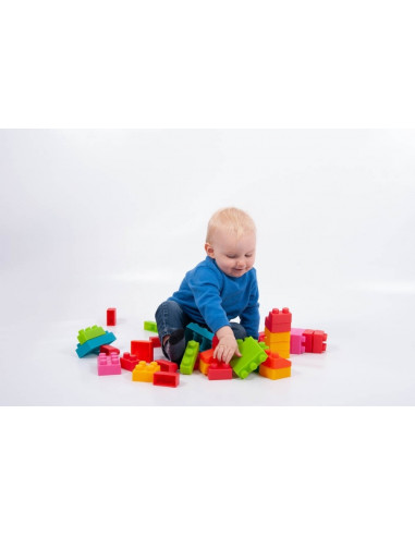 Cuburi de plastic moale, TickiT, set de 45 cuburi