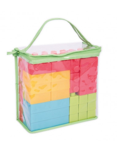 Cuburi de plastic moale, TickiT, set de 45 cuburi