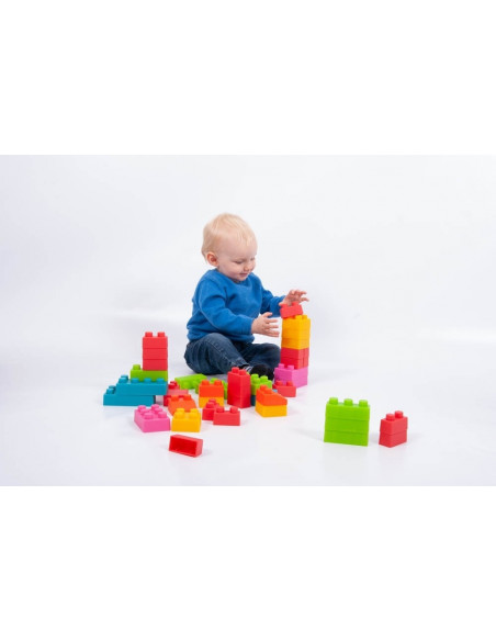 Cuburi de plastic moale, TickiT, set de 45 cuburi