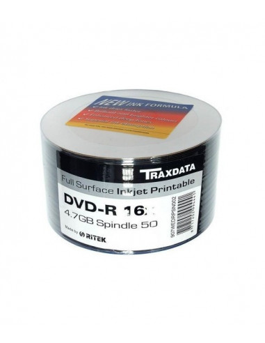 DVD PRINTABIL Traxdata 4.7 GB, viteza 16x, DVD-R, Set 50