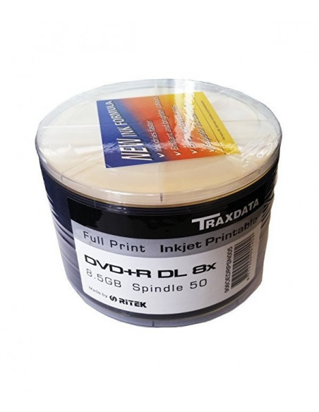 DVD PRINTABIL Traxdata 8.5 GB, viteza 8x, DVD+R DL, Set 50 DVD PRINTABIL Traxdata 8.5 GB, viteza 8x, DVD+R DL, Set 50