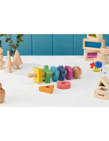Piulite mari din lemn de diferite forme si culori,CD74003