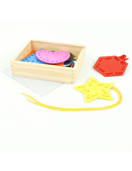 Forme geometrice din lemn - joc de insirare,Vin85494