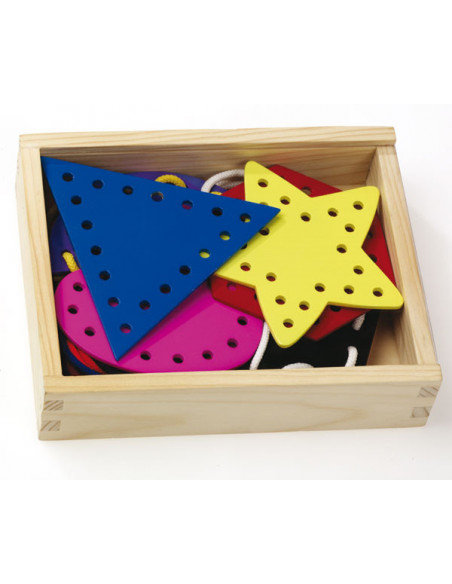 Forme geometrice din lemn - joc de insirare,Vin85494