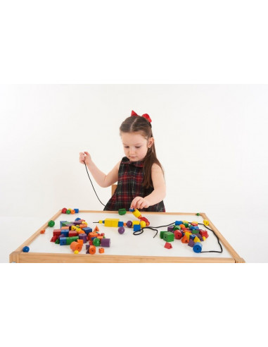 Margele de sortat din lemn MIJLOCII, 144 buc pe set,CD54023