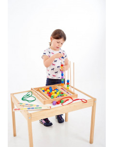 Margele de sortat Secvente cu Margele din lemn MIJLOCII 72 buc 2