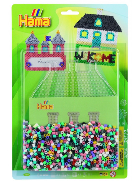 CASA - 2000 de margele HAMA MIDI si 1 planseta - infoliat,Ha4077