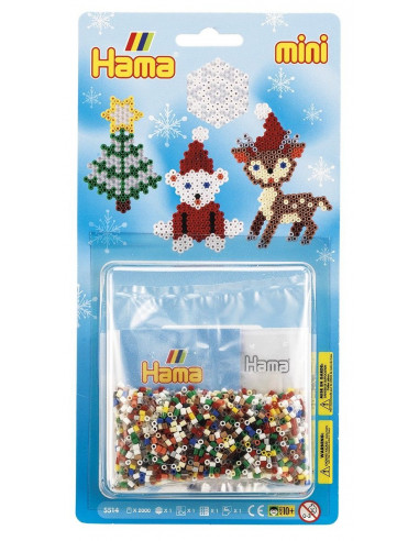 CRACIUN - 2000 margele HAMA MINI in blister MIC,Ha5514