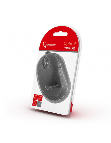 MOUSE GEMBIRD, PC sau NB, cu fir, USB, optic, 1000 dpi