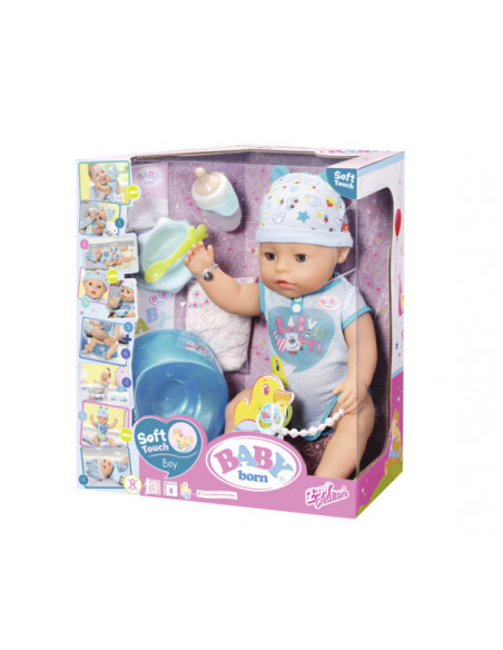 BABY born - Bebelus baiat interactiv cu corp moale,ZF824375