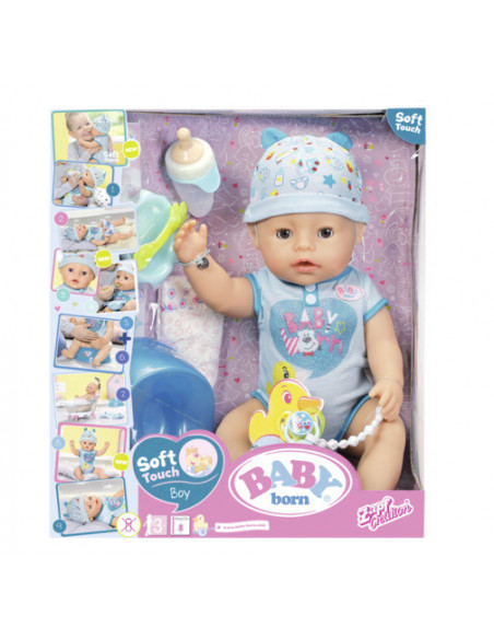 BABY born - Bebelus baiat interactiv cu corp moale,ZF824375