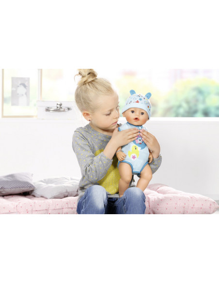 BABY born - Bebelus baiat interactiv cu corp moale,ZF824375