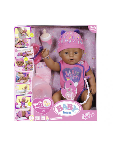 BABY born - Papusa etnica interactiva cu corp moale, 43