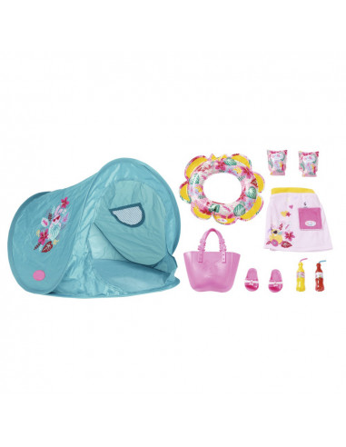 BABY born - Set plaja - cort cu accesorii,ZF829257
