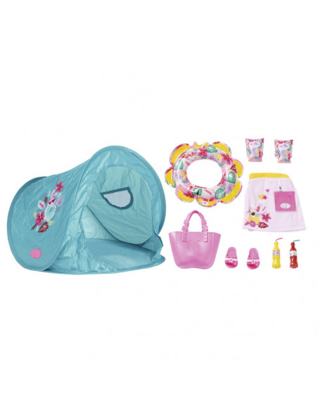 BABY born - Set plaja - cort cu accesorii,ZF829257