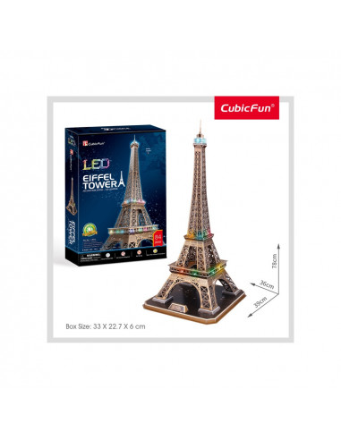 PUZZLE 3D LED TURNUL EIFFEL 82 PIESE,CUL091h