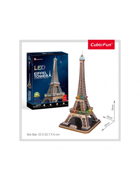 PUZZLE 3D LED TURNUL EIFFEL 82 PIESE,CUL091h