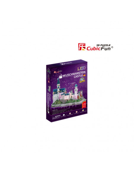 PUZZLE 3D LED CASTELUL NEUSCHWANSTEIN 128 PIESE,CUL174h