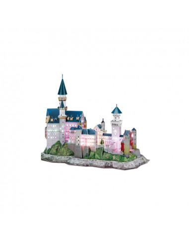 PUZZLE 3D LED CASTELUL NEUSCHWANSTEIN 128 PIESE,CUL174h