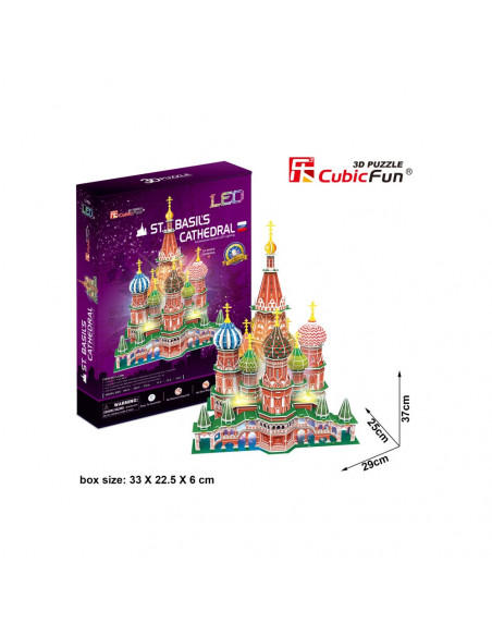 PUZZLE 3D LED CATEDRALA ST. BASIL 224 PIESE,CUL519h PUZZLE 3D LED CATEDRALA ST. BASIL 224 PIESE,CUL519h