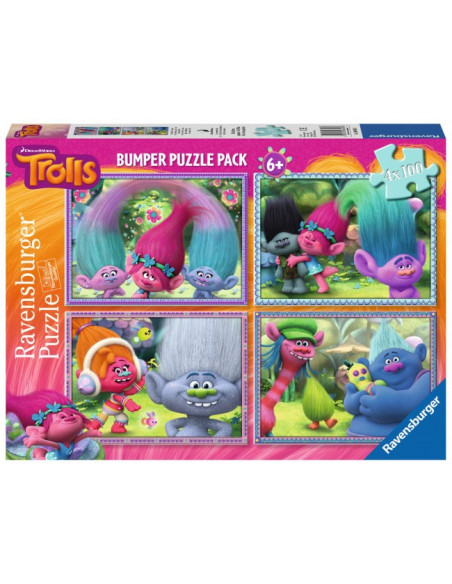 Puzzle Trolls, 4X100 Piese,RVSPC06861
