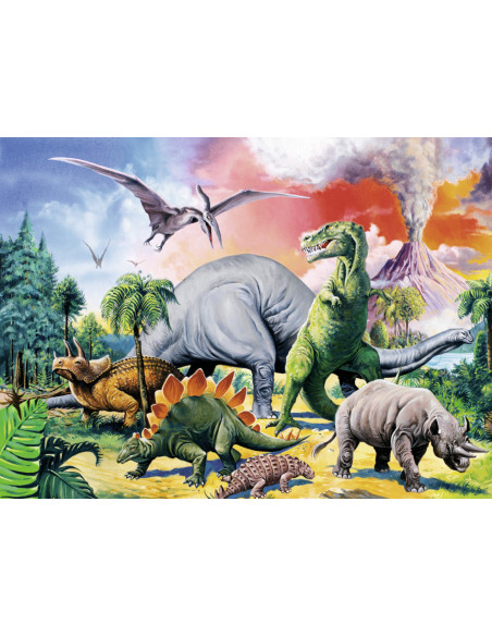 PUZZLE PRINTRE DINOZAURI, 100 PIESE,RVSPC10957