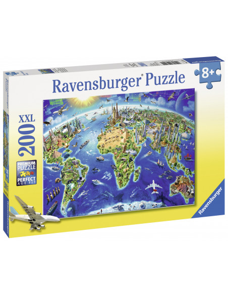 PUZZLE HARTA CU MONUMENTELE LUMII, 200 PIESE,RVSPC12722